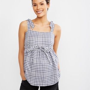 NWT motherhood maternity gingham tank top, M